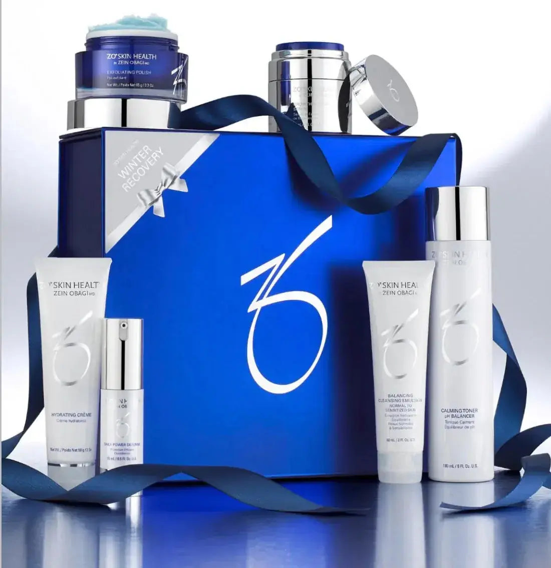 ZO Skin Health Winter Recovery Festive Kit featuring skincare products for dry and sensitive skin.