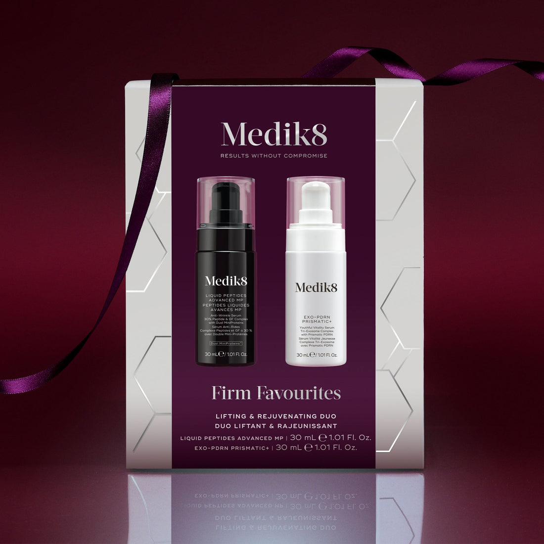 Medik8 Firm Favourites gift box with Liquid Peptides Advanced MP and Exo-PDRN Prismatic+ 30ml serums