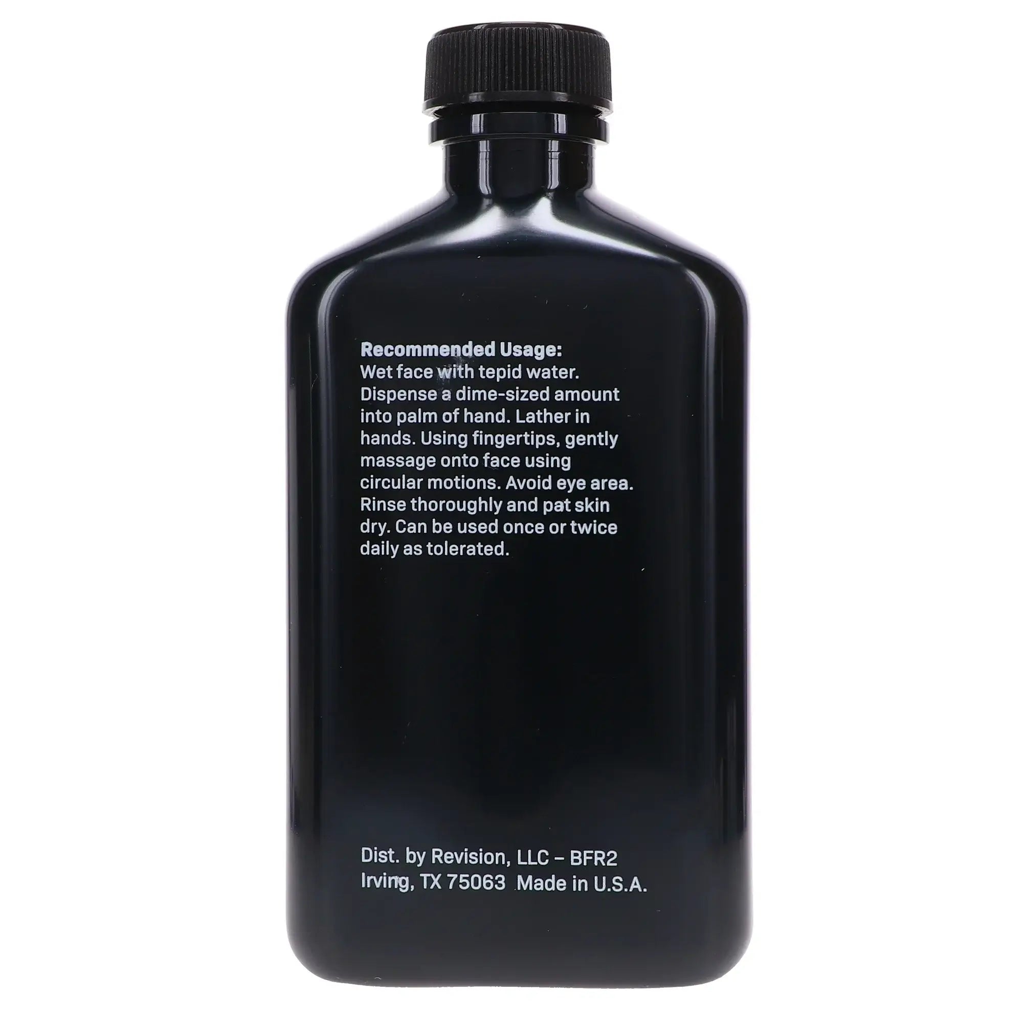 Revision Skincare Brightening Facial Wash back label detailing usage instructions and ingredients.