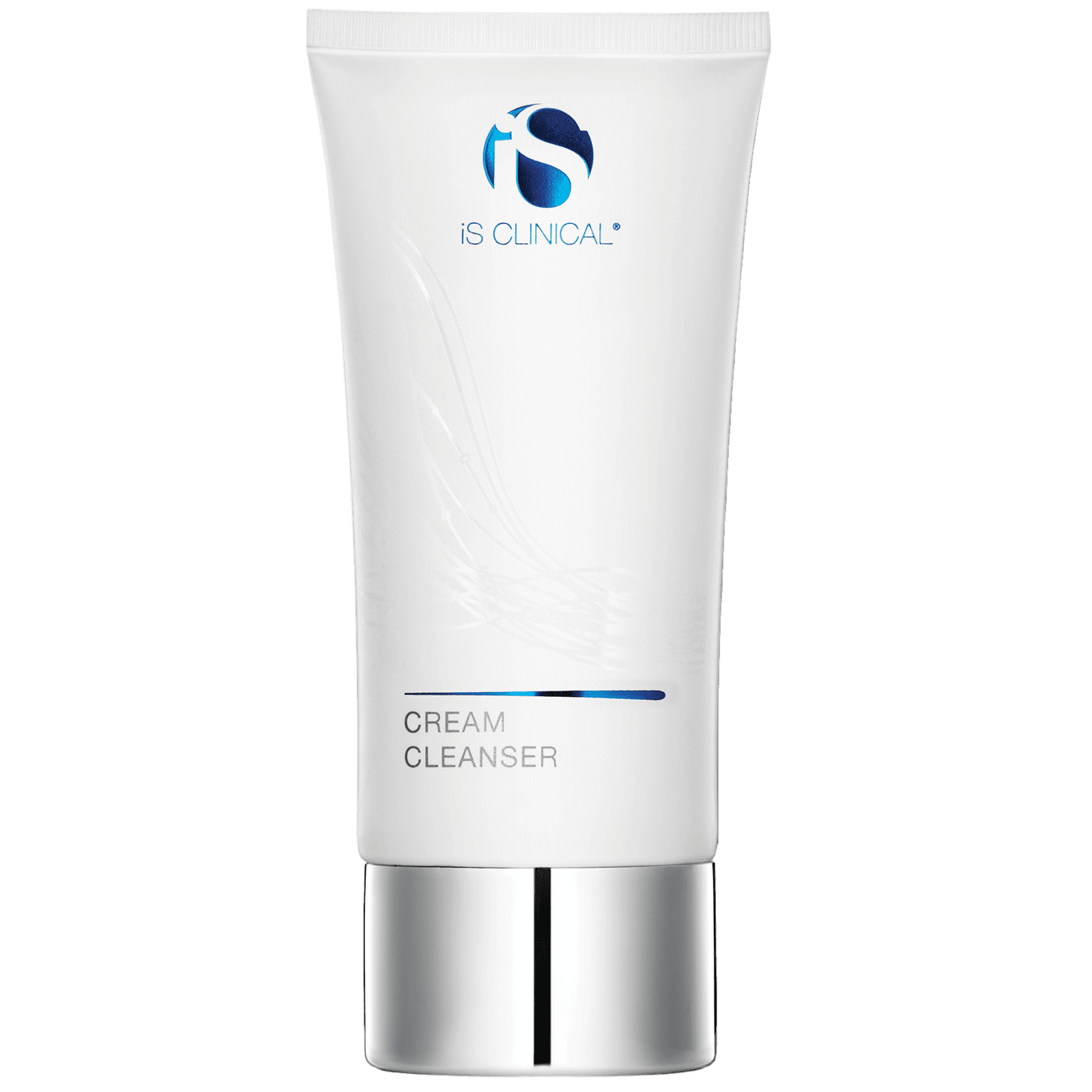 iS Clinical Cream Cleanser tube, a hydrating cleanser suitable for sensitive skin, removes makeup gently.