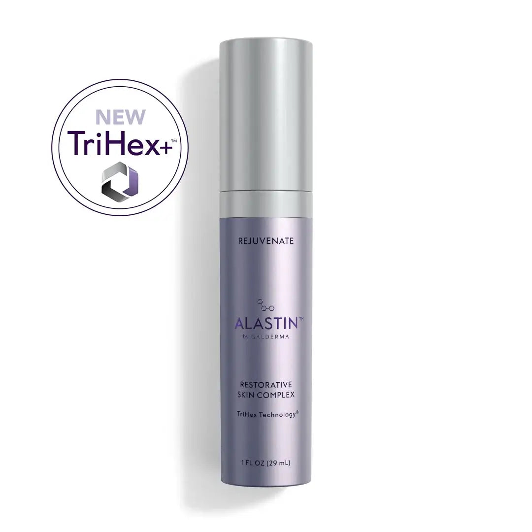 ALASTIN Restorative Skin Complex anti-aging serum with TriHex+ peptide technology in a sleek bottle
