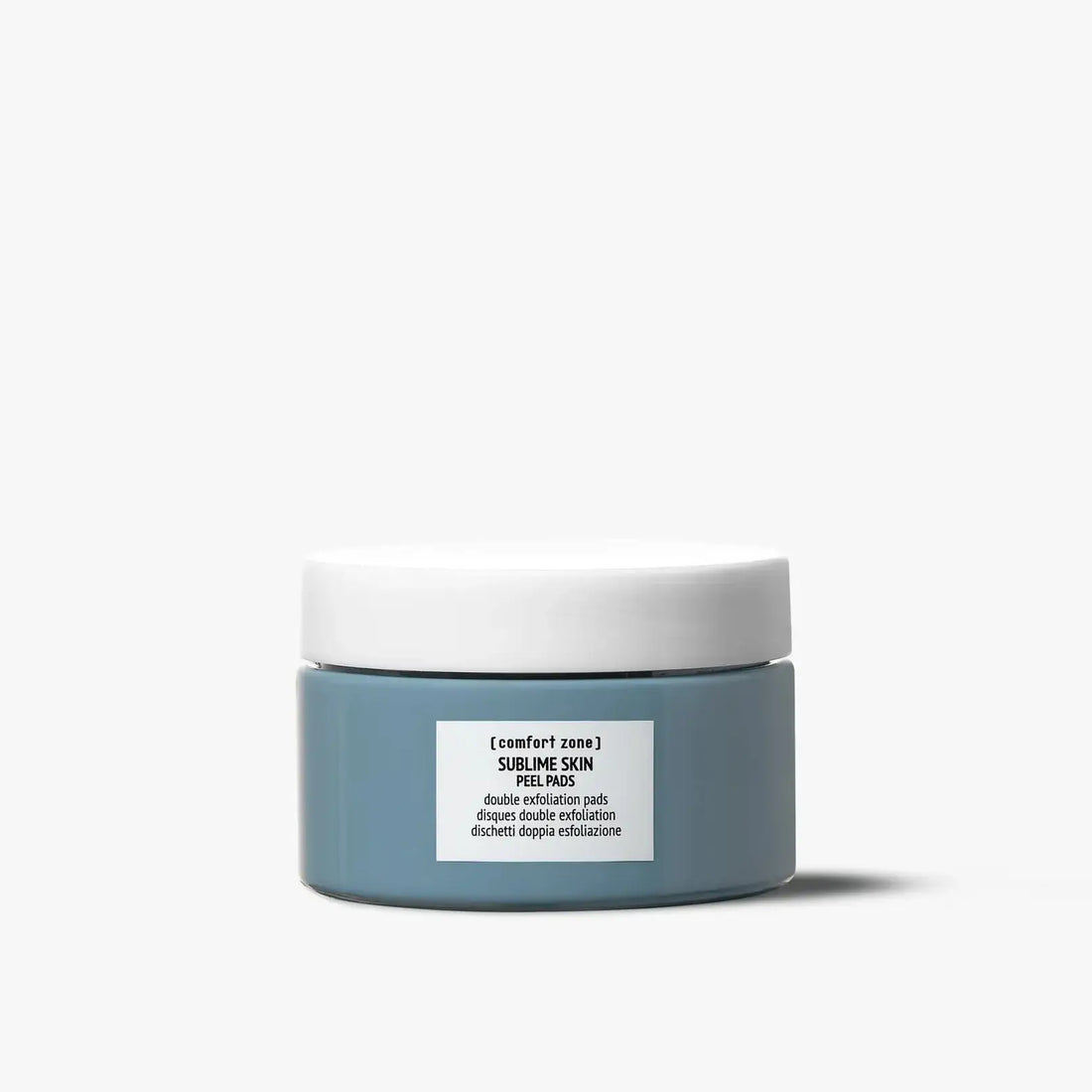 Comfort Zone Sublime Skin Peel Pads in a blue jar for professional-grade exfoliation.