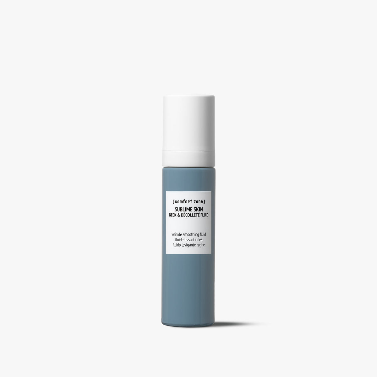 Comfort Zone Sublime Skin Neck & Décolleté Fluid 60ml blue-grey bottle, a wrinkle-smoothing firming neck cream