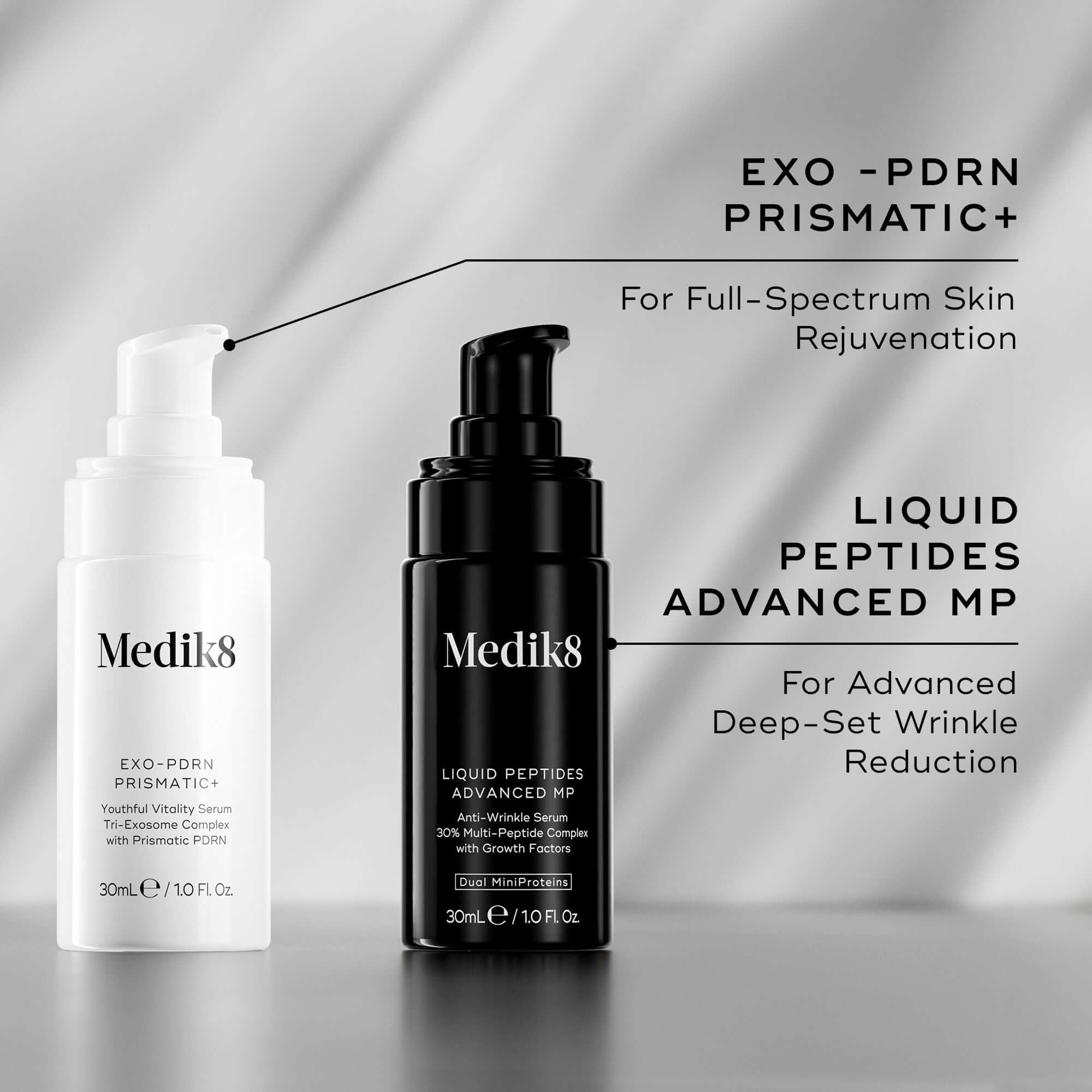 Medik8 Exo-PDRN Prismatic+ product image showcasing full-spectrum skin rejuvenation benefits.