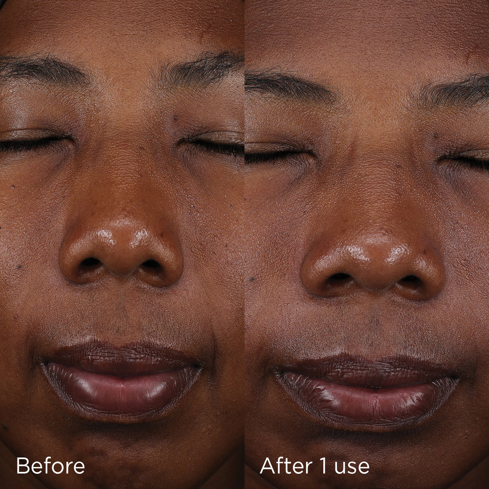 IMAGE Skincare DAILY PREVENTION Pure Mineral Tinted Moisturiser SPF 30 before and after one use on the face