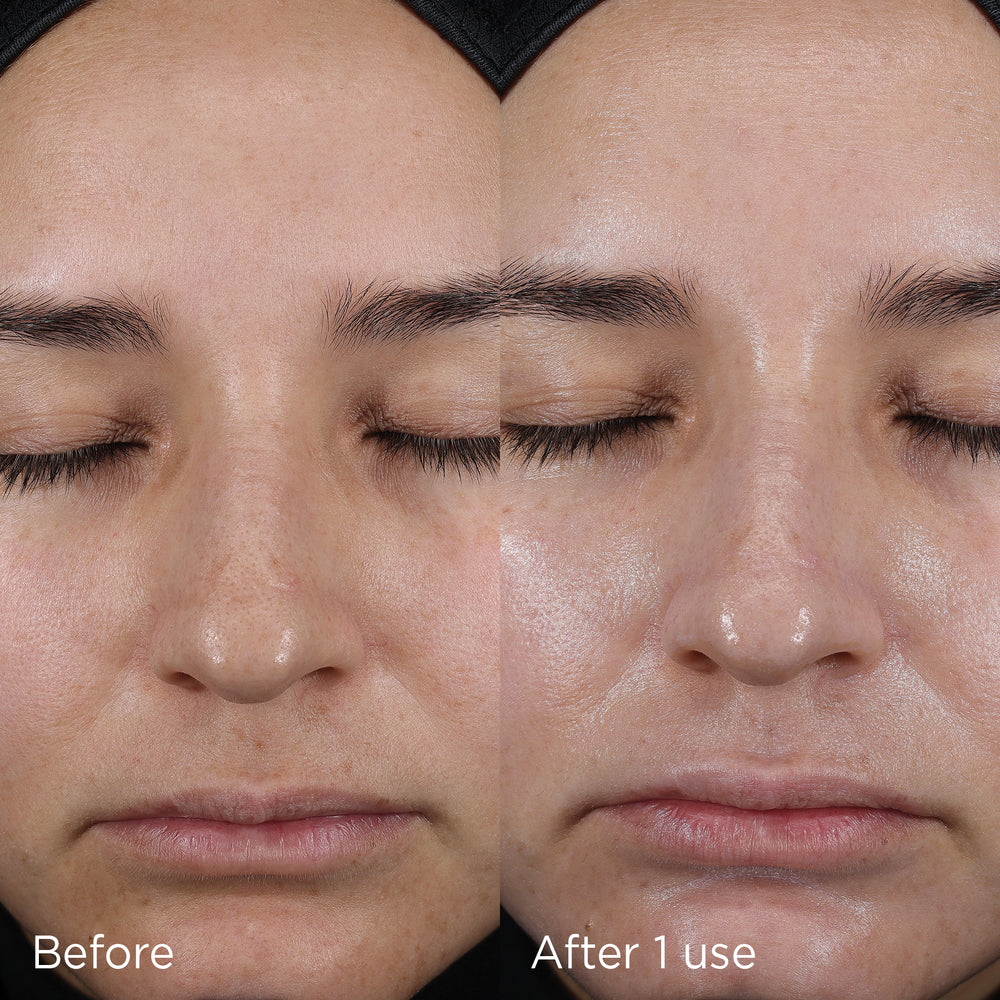 IMAGE Skincare DAILY PREVENTION Pure Mineral Hydrating Moisturiser SPF 30 before and after one use on the face