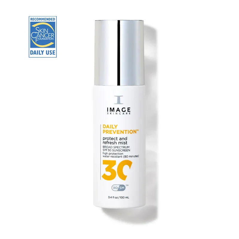 IMAGE Skincare DAILY PREVENTION Protect and Refresh Mist SPF 30 100ml spray bottle with SPF 30 label