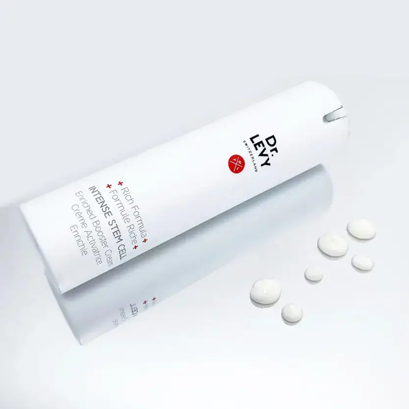 Dr LEVY Time Reverse Kit - Intense Stem Cell Serum bottle with droplets on the surface.