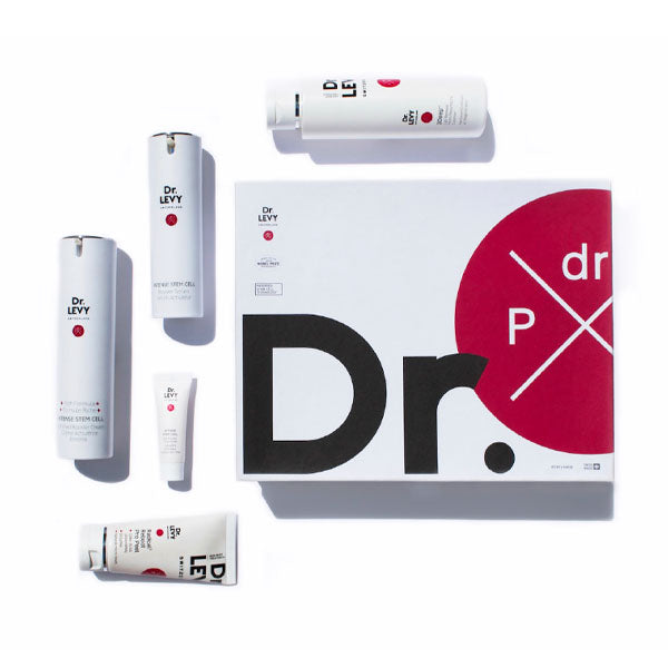 Dr LEVY Age-Reverse Stem Cell Cure anti-ageing skincare set with travel bag