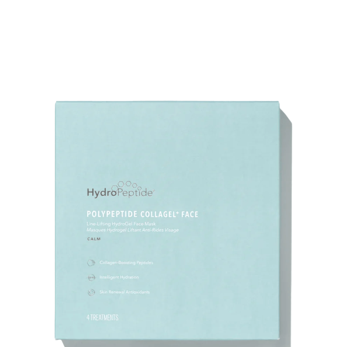 HydroPeptide PolyPeptide Collagen+ Face Mask™ packaging featuring collagen-boosting peptides and intelligent hydration.