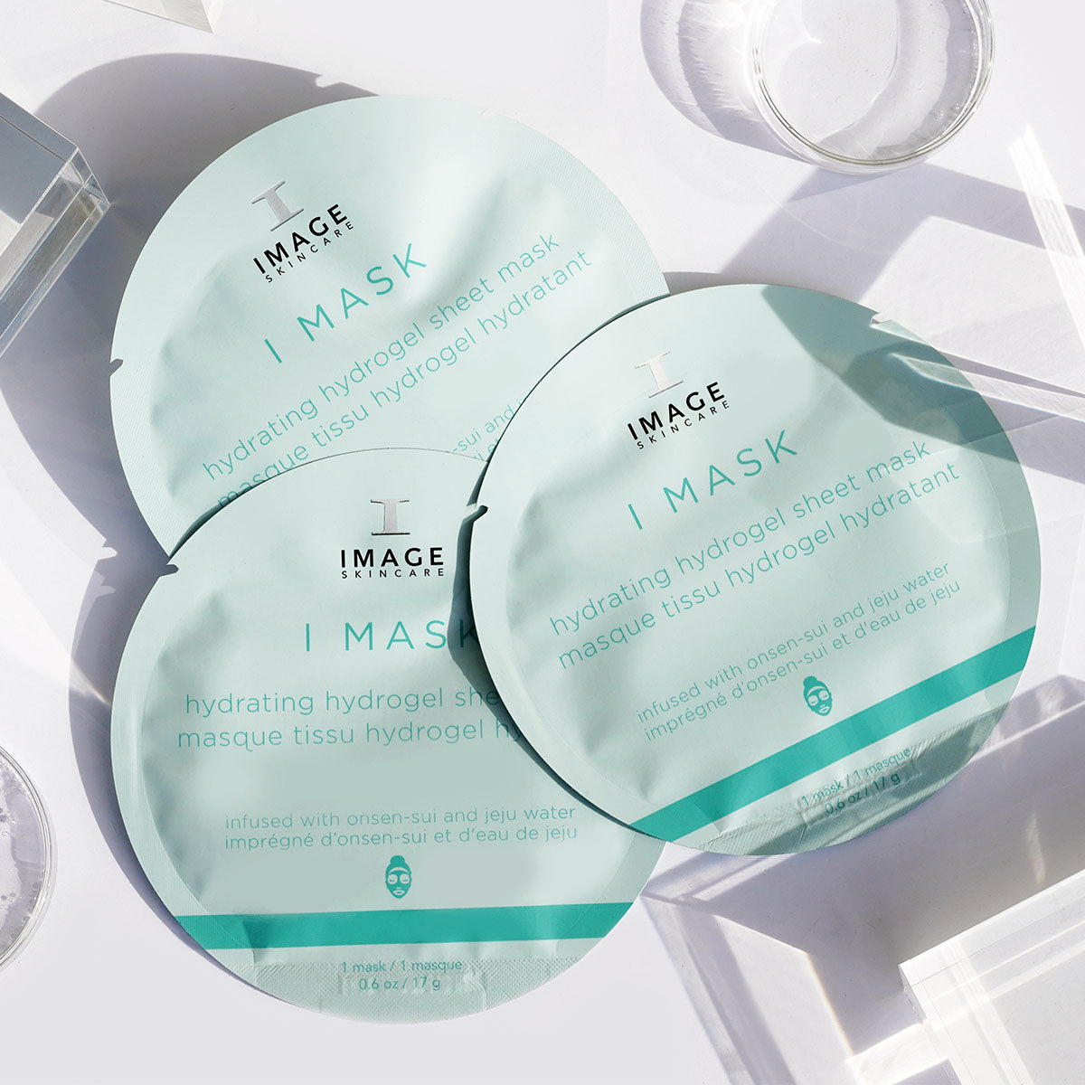 IMAGE Skincare I MASK Hydrating Hydrogel Sheet Mask worn by a model
