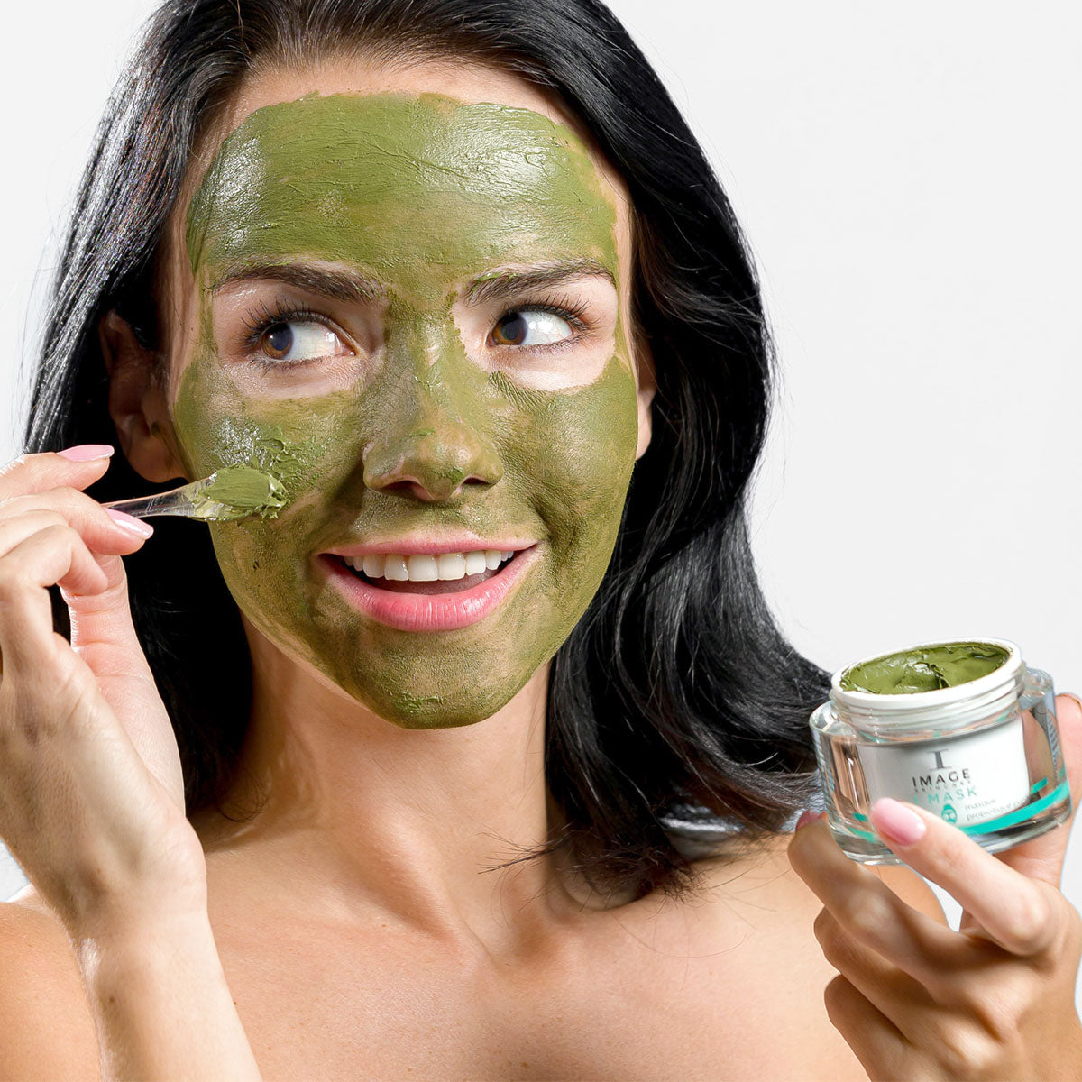 IMAGE Skincare I MASK Purifying Probiotic Mask worn by a model