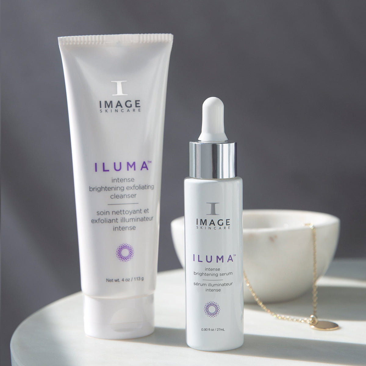 IMAGE Skincare ILUMA Intense Brightening Serum with ILUMA Intense Brightening Exfoliating Cleanser