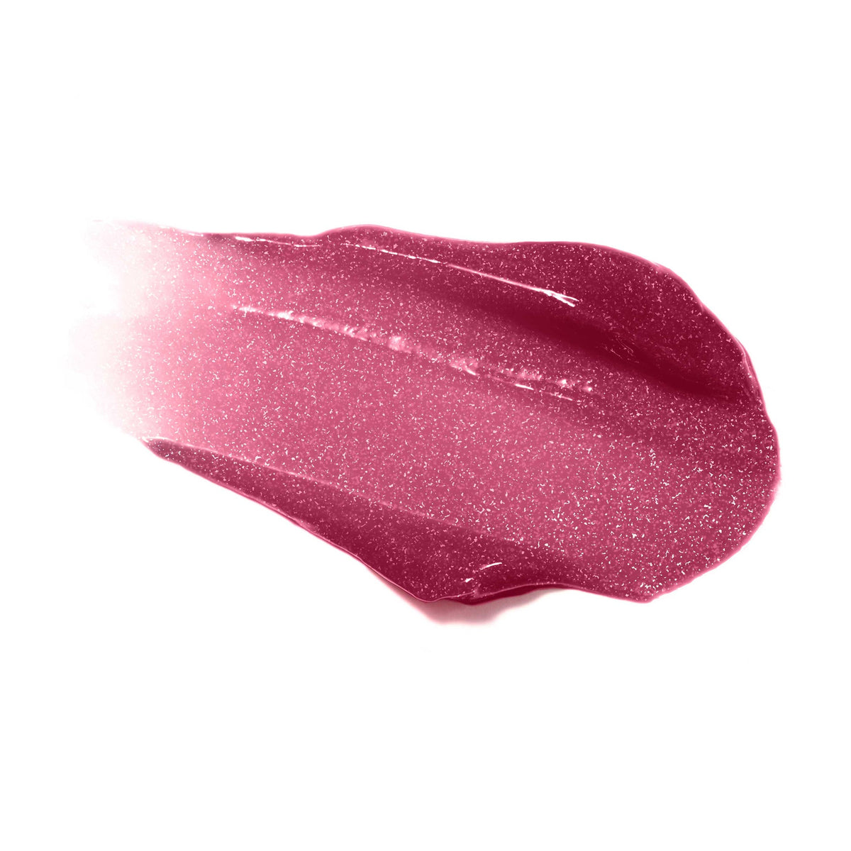 Jane Iredale HydroPure Hyaluronic Lip Gloss Candied Rose swatch, a shimmering berry rose