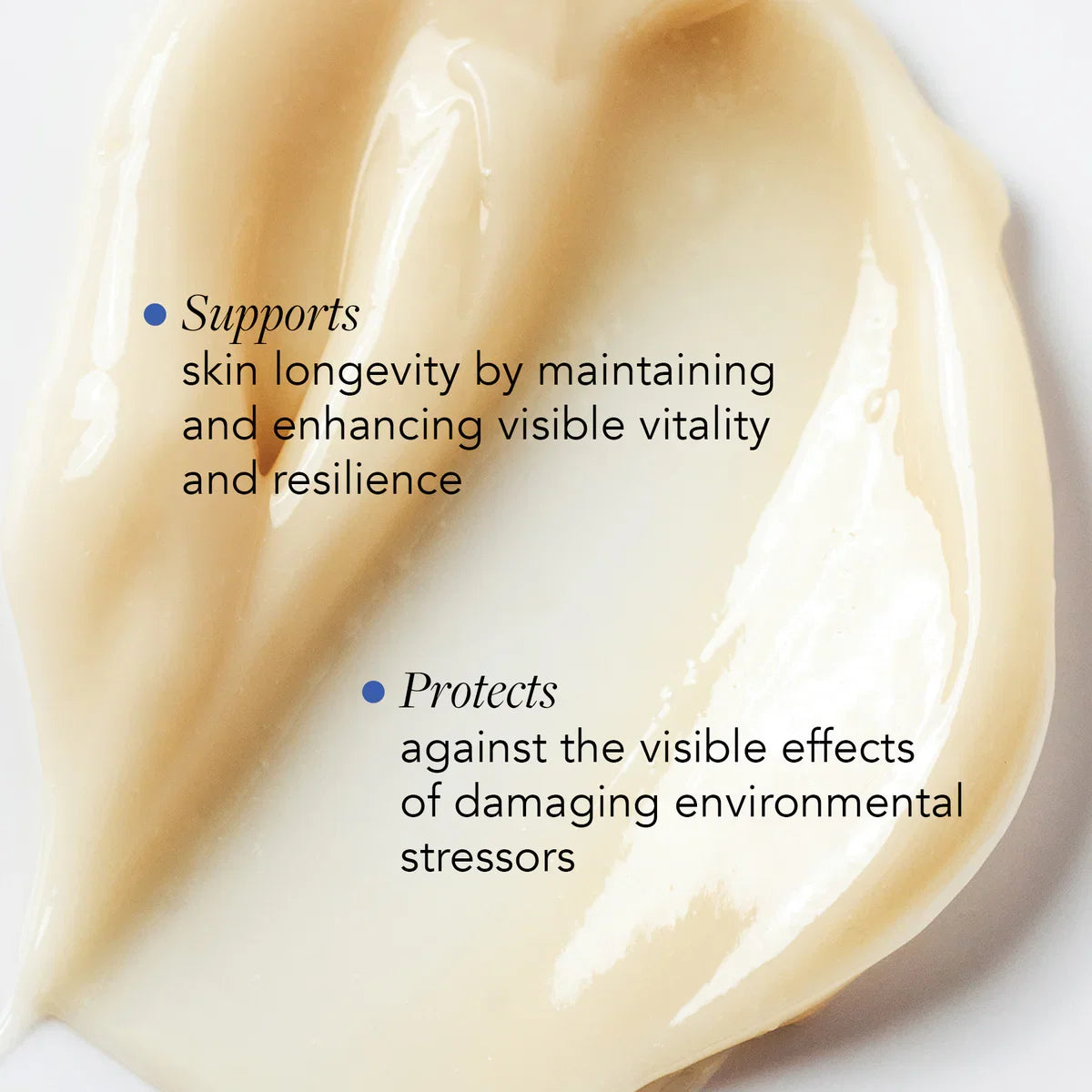 IMAGE Skincare MD Biotech Longevity Crème crème texture with key benefits