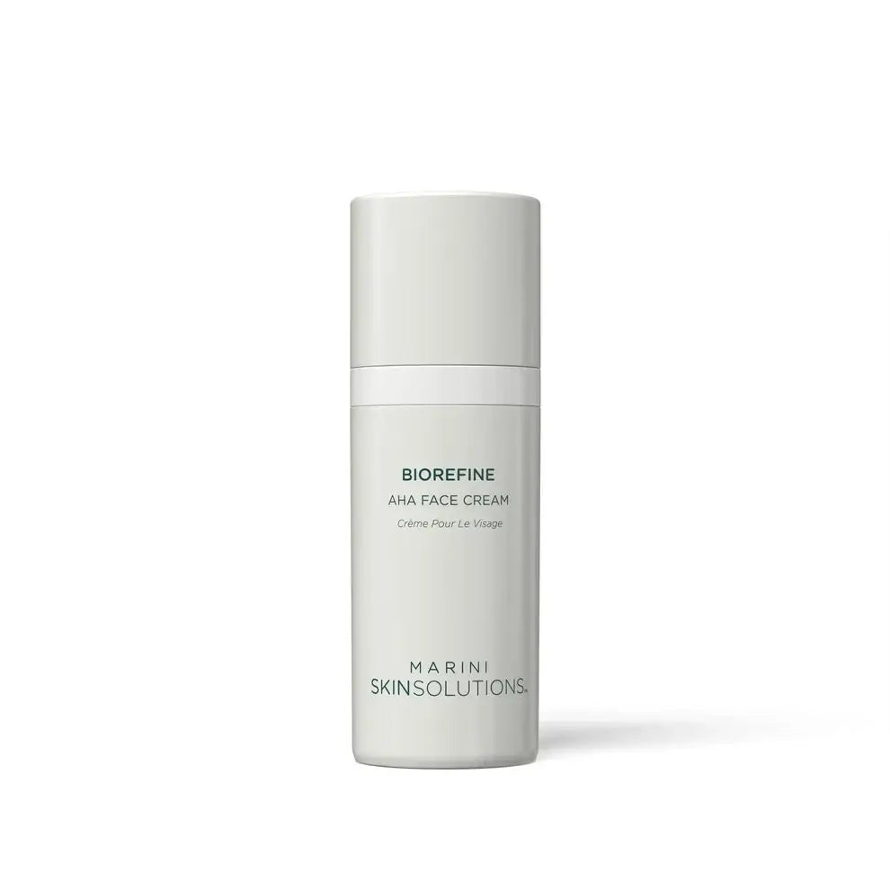 Marini Skin Solutions BioRefine AHA Face Cream packaging on a white background.