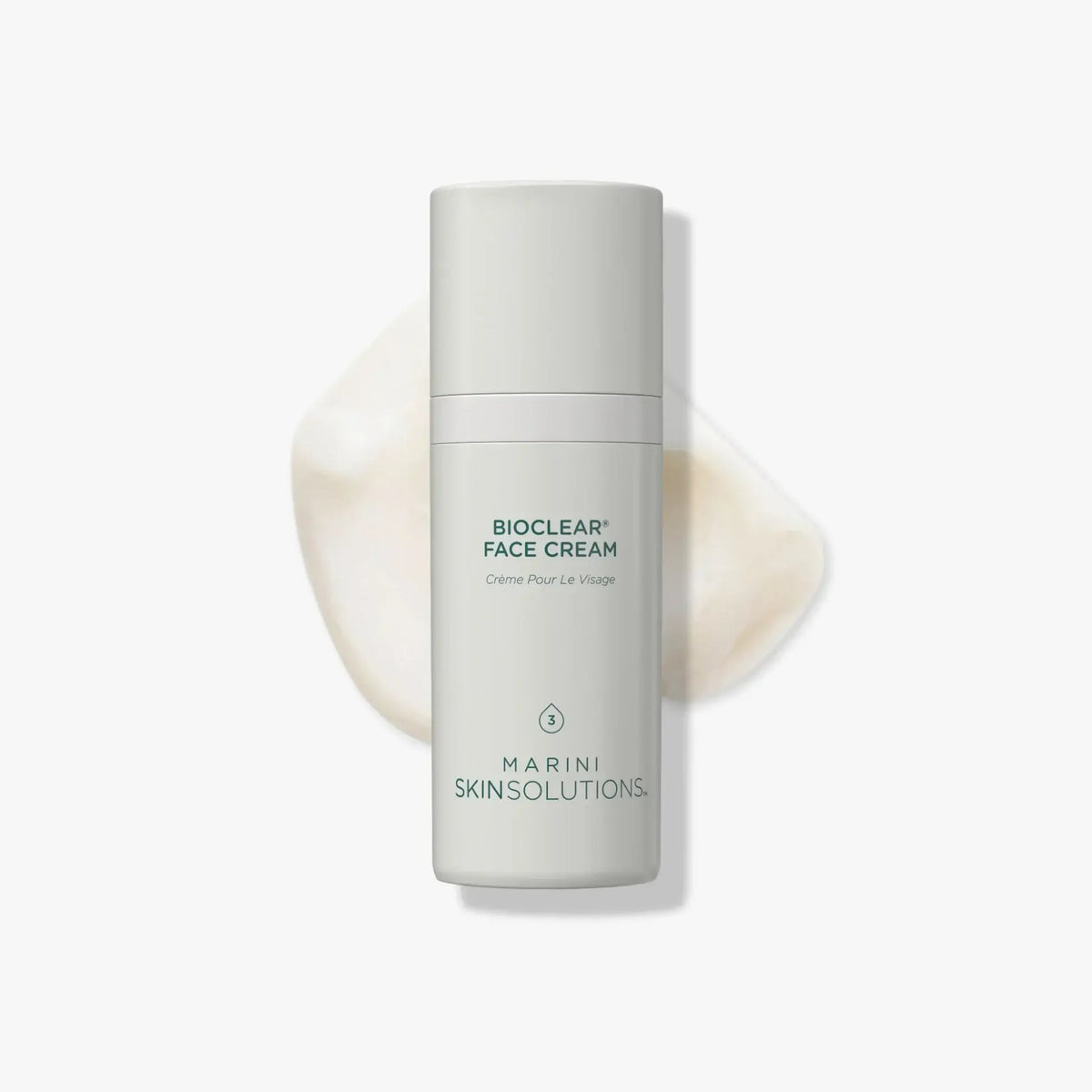 Marini Skin Solutions Bioclear Face Cream bottle with cream swatch for smoother, clearer skin