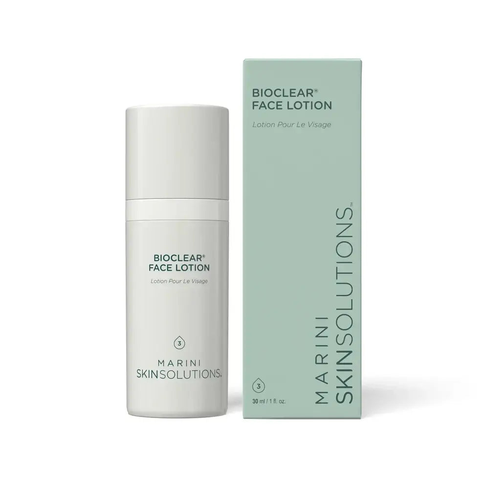 Marini Skin Solutions Bioclear Face Lotion packaging and bottle for oily and blemish-prone skin