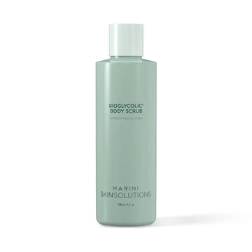 Marini Skin Solutions Bioglycolic Body Scrub 12 oz bottle for smoothing rough and bumpy skin.