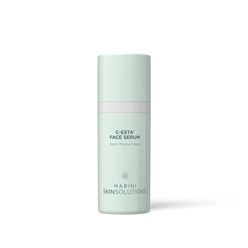 Marini Skin Solutions C-ESTA Face Serum bottle for firmer, brighter, and smoother skin.