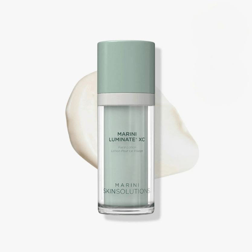 Marini SkinSolutions Luminate XC retinol lotion for brightening dark spots, vegan and fragrance-free.
