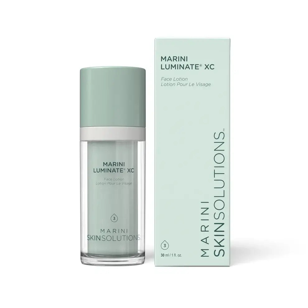 Marini SkinSolutions Luminate XC face lotion bottle and box for brightening skin care routine.