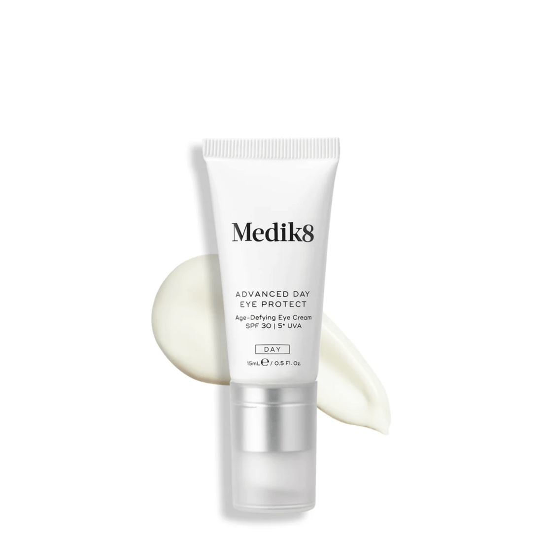 Medik8 Advanced Day Eye Protect eye cream with SPF 30 and 5* UVA protection, designed for dark circles and puffiness.