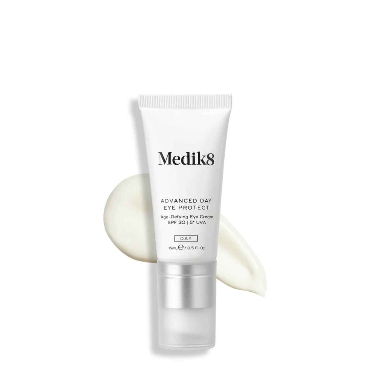 Medik8 Advanced Day Eye Protect eye cream with SPF 30 and 5* UVA protection, designed for dark circles and puffiness.