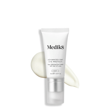 Medik8 Advanced Day Eye Protect eye cream with SPF 30 and 5* UVA protection, designed for dark circles and puffiness.
