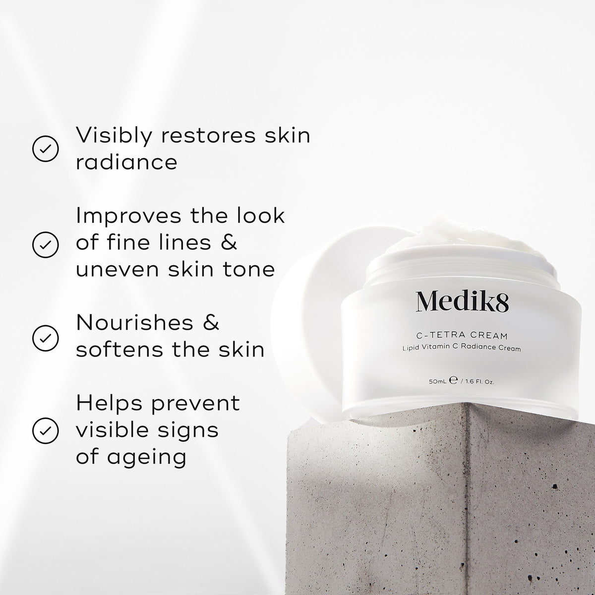 Medik8 C-Tetra Cream Travel Size benefits for brighter, smoother-looking skin