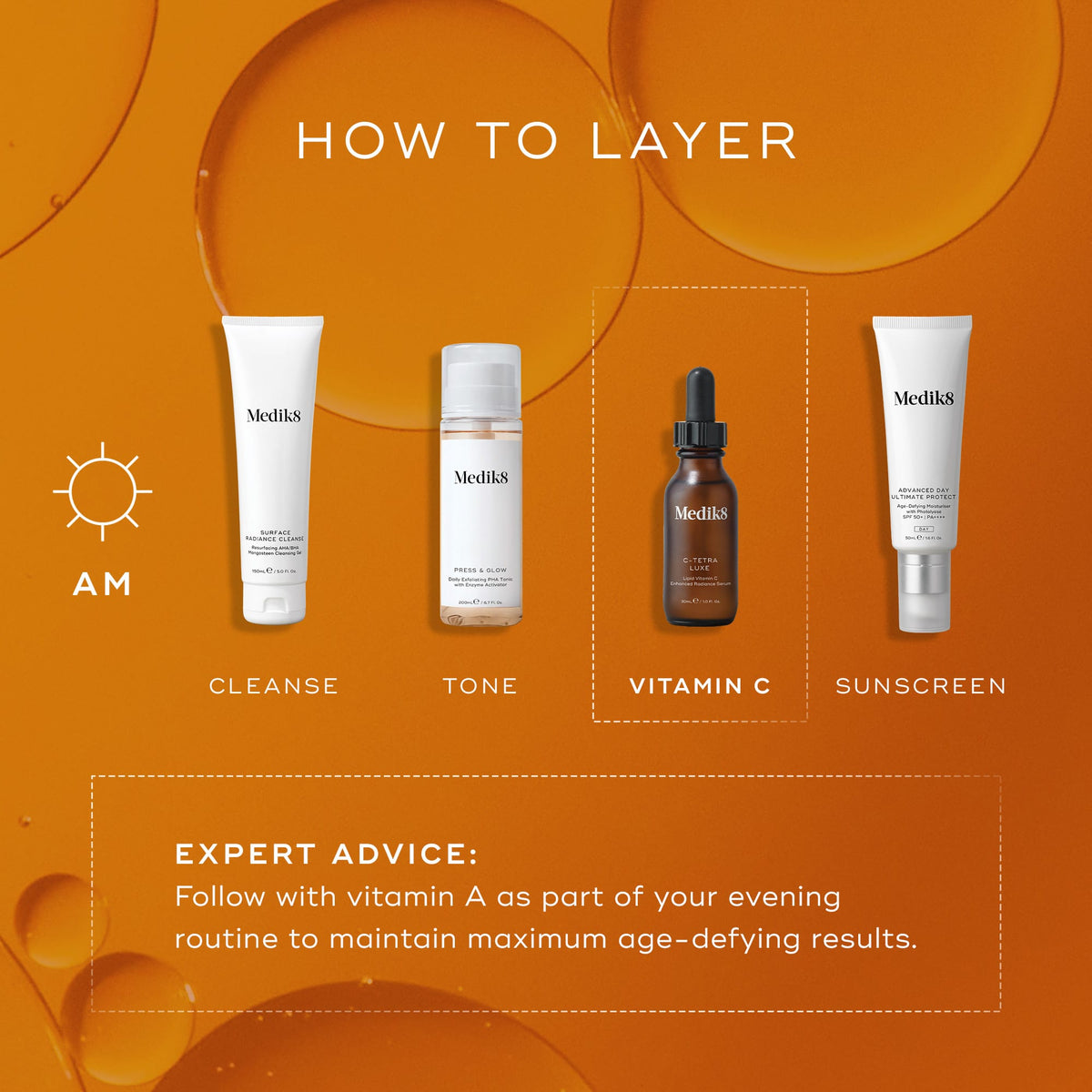 How to layer Medik8 C-Tetra Luxe Travel Size in your routine