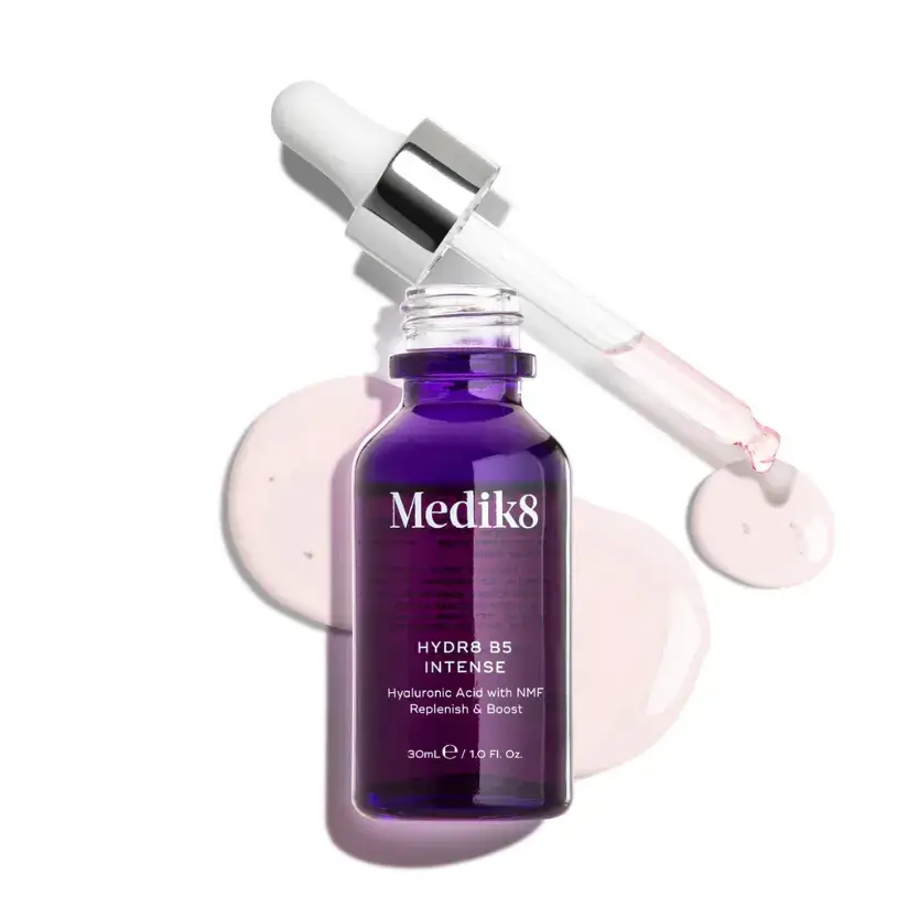 Medik8 Hydr8 B5 Intense 30ml hyaluronic acid serum for skin hydration and moisture replenishment.