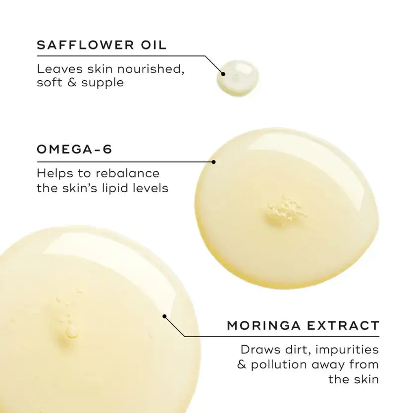 Medik8 Lipid-Balance Cleansing Oil key ingredients: safflower oil, omega-6 and moringa extract