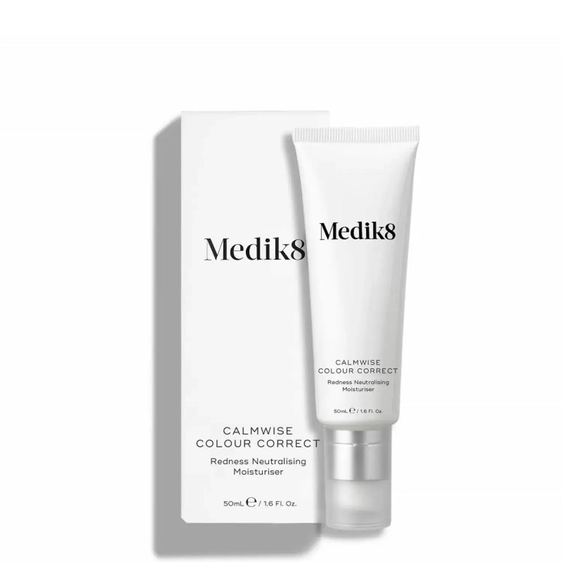Medik8 Calmwise™ Colour Correct redness neutralising moisturiser packaging and tube.