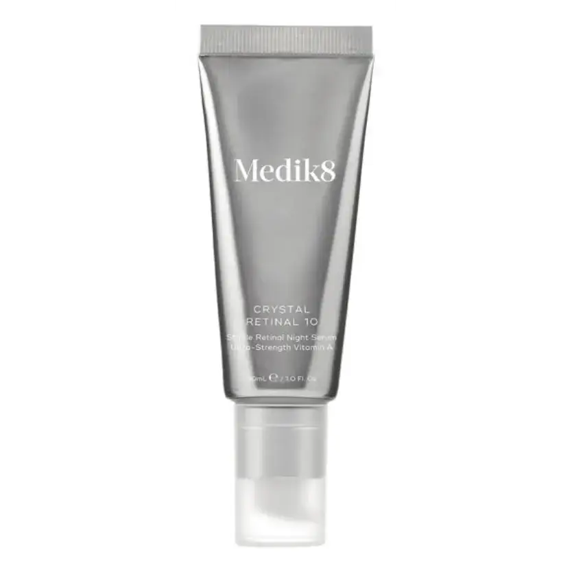 Medik8 Crystal Retinal 10™ tube featuring advanced 0.1% strength retinaldehyde for anti-ageing.