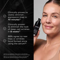 Medik8 Liquid Peptides Advanced MP shown with claims of reducing wrinkles and expression lines in clinical studies.