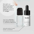 Medik8 Oxy-R Peptides duo pack with click-activated bottles for optimum potency and profound brightening.