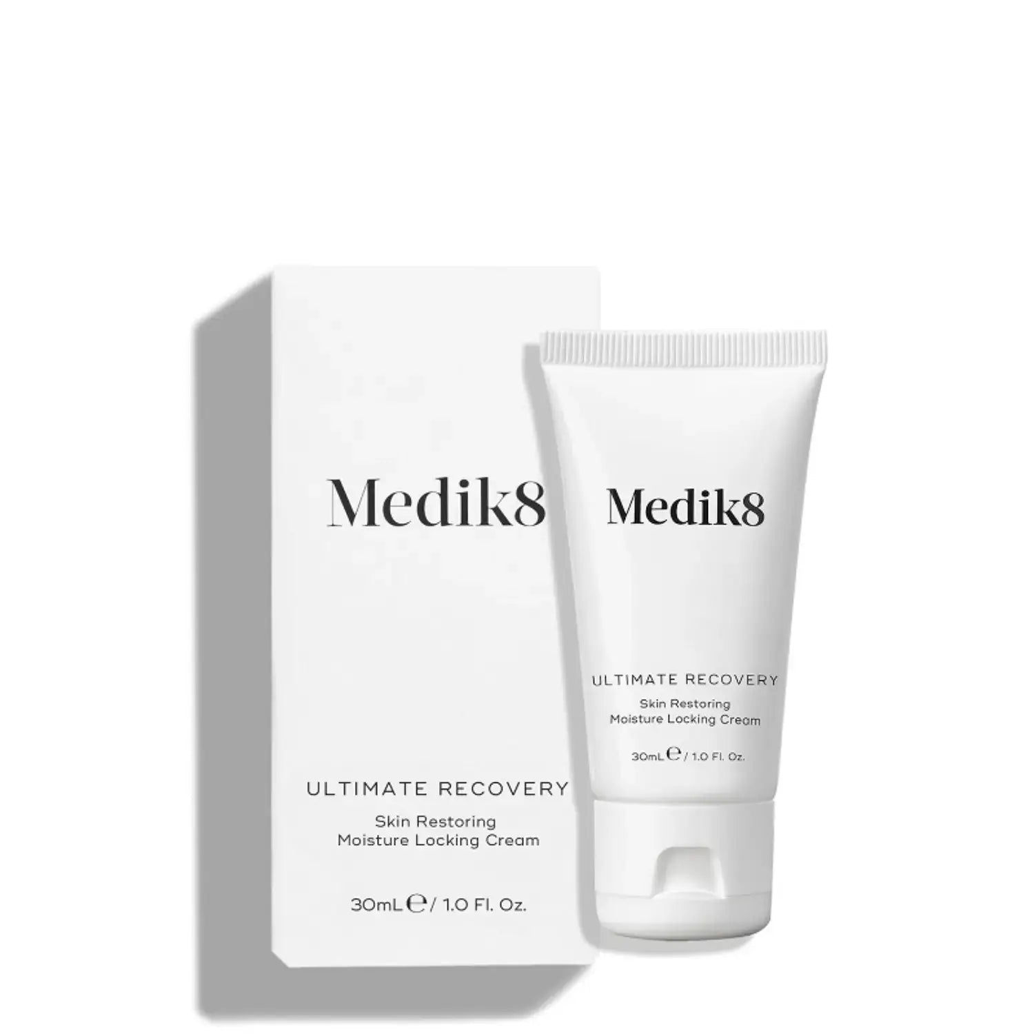 Medik8 Ultimate Recovery™ skin restoring moisture locking cream in tube with box