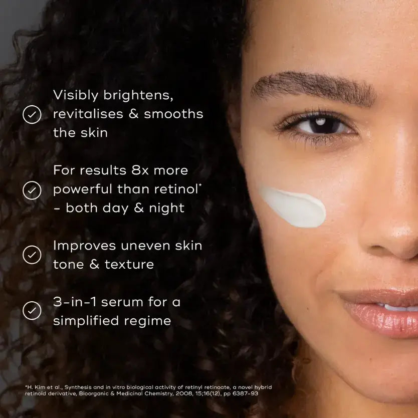 Medik8 r-Retinoate Day & Night Serum™ visibly brightens and revitalizes skin with 8x more power than retinol.