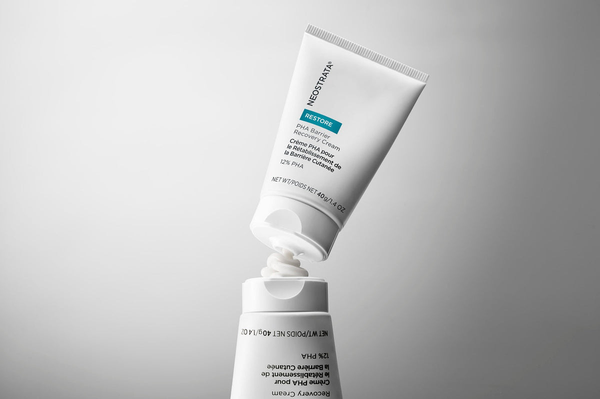 Neostrata Restore PHA Barrier Recovery Cream applied to the face after a skin treatment
