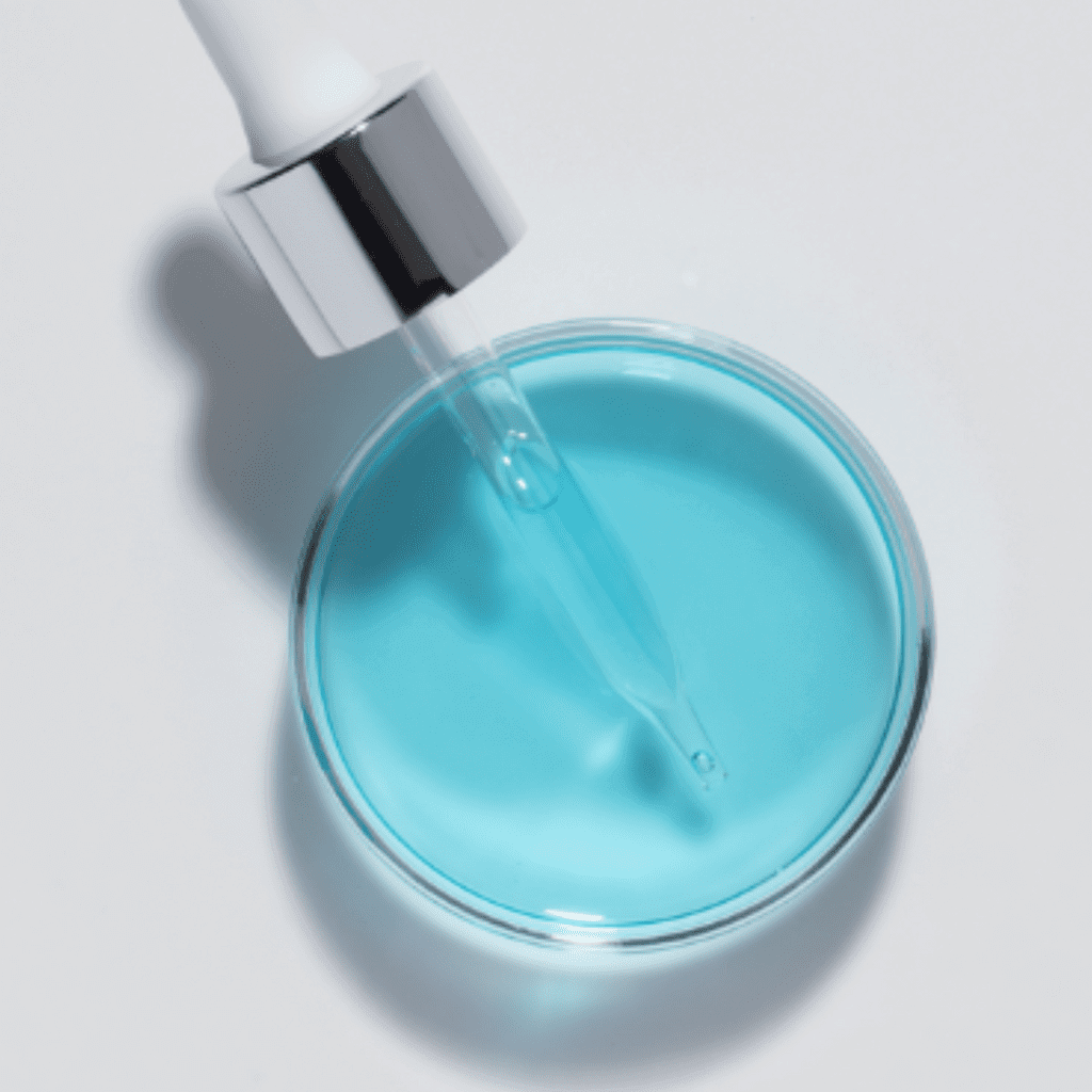 iS Clinical Hydra-Cool Serum in a dropper bottle, showcasing its cooling blue gel formula.
