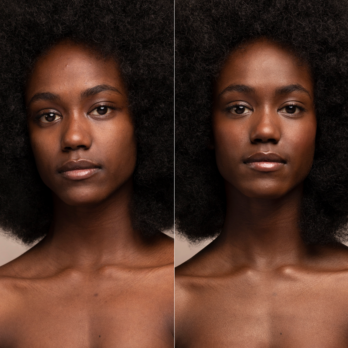 IMAGE Skincare PREVENTION+ Clear Solar Gel SPF 30 before and after application showing no white cast