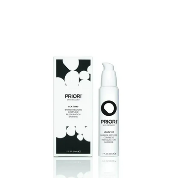 PRIORI LCA fx140 Barrier Restore Complex moisturizer in packaging for sensitive skin hydration and barrier repair.