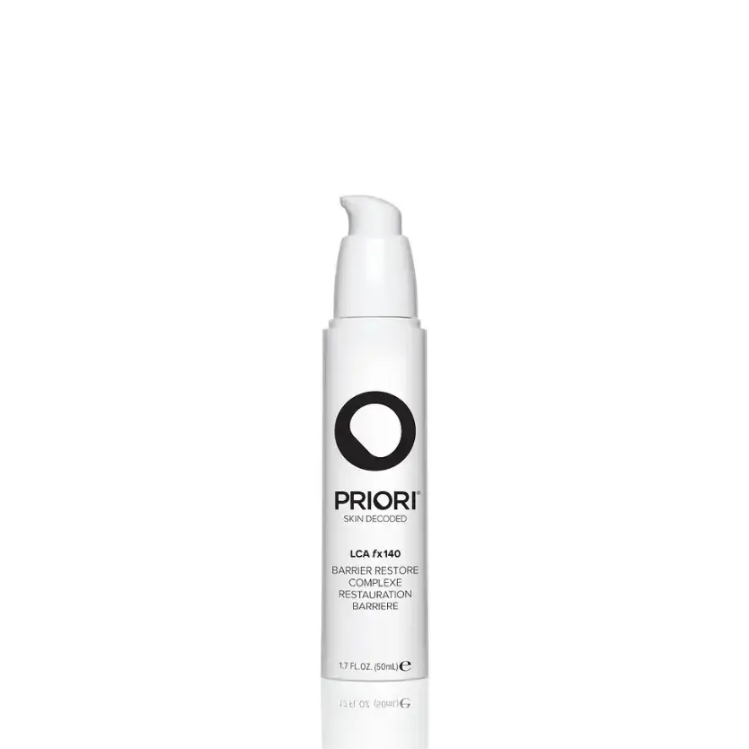 PRIORI LCA fx140 Barrier Restore Complex bottle for skin hydration and barrier repair.
