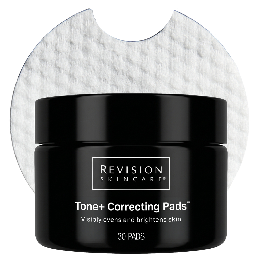 Revision Skincare Tone+ Correcting Pads hero image, alcohol-free tone correcting pads