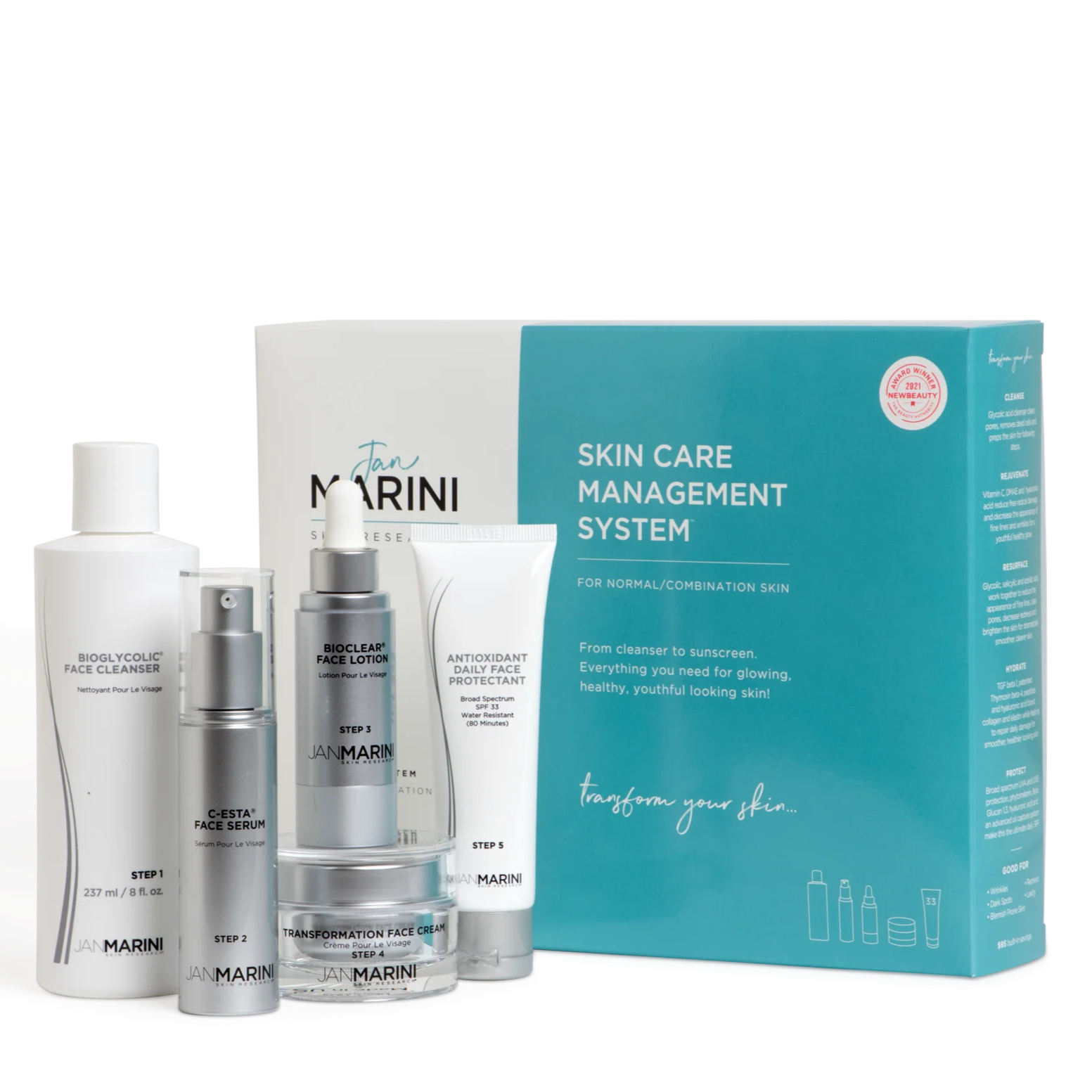 Jan Marini A Skin Care Management System – Normal Combo with Daily Face Protectant SPF 33