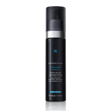 SkinCeuticals Advanced RGN-6 aesthetic recovery cream for visible signs of aging in a sleek bottle.