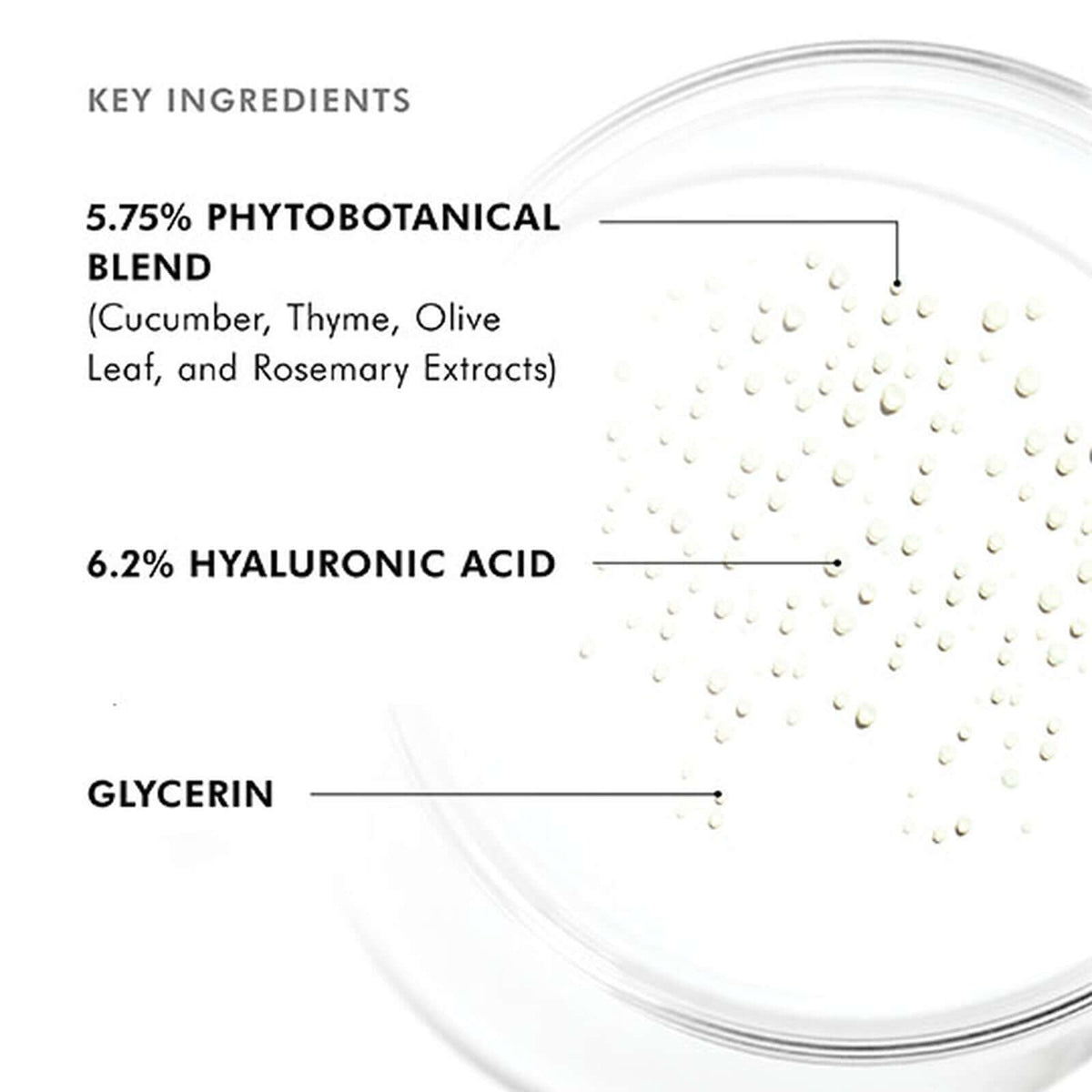 SkinCeuticals Phyto Corrective Essence Mist key ingredients: 5.75% phytobotanical blend, 6.2% hyaluronic acid and glycerin