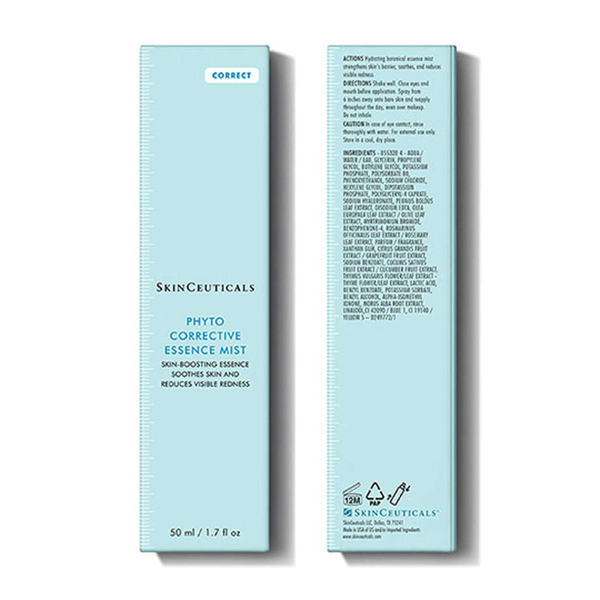 SkinCeuticals Phyto Corrective Essence Mist 50ml box with directions and ingredients