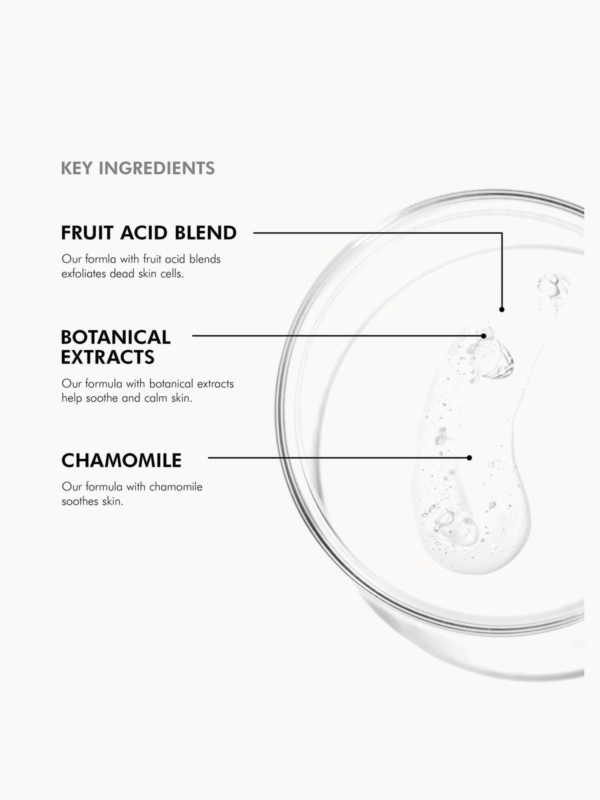 SkinCeuticals Simply Clean key ingredients: fruit acid blend, botanical extracts and chamomile